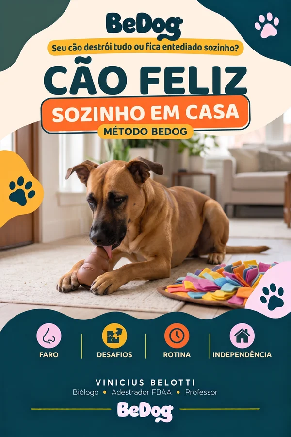 Capa do curso Cão Feliz Sozinho em Casa — Método BeDog