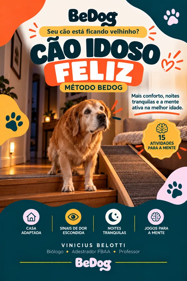Capa do curso Cão Idoso Feliz — Método BeDog