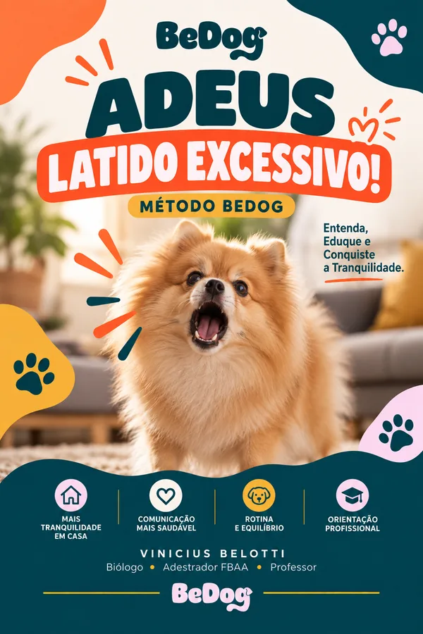 Capa do curso Adeus Latido Excessivo — Método BeDog