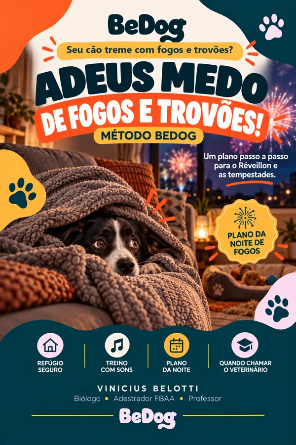 Capa do curso Adeus Medo de Fogos e Trovões — Método BeDog